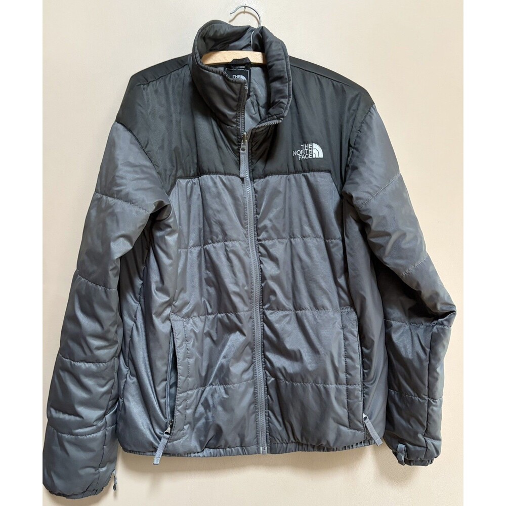 The North Face Men's Two Tone Gray Quilted Puffer Jacket Size Medium Winter Snow
